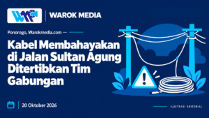 Kabel Membahayakan di Jalan Sultan Agung Ditertibkan Tim Gabungan